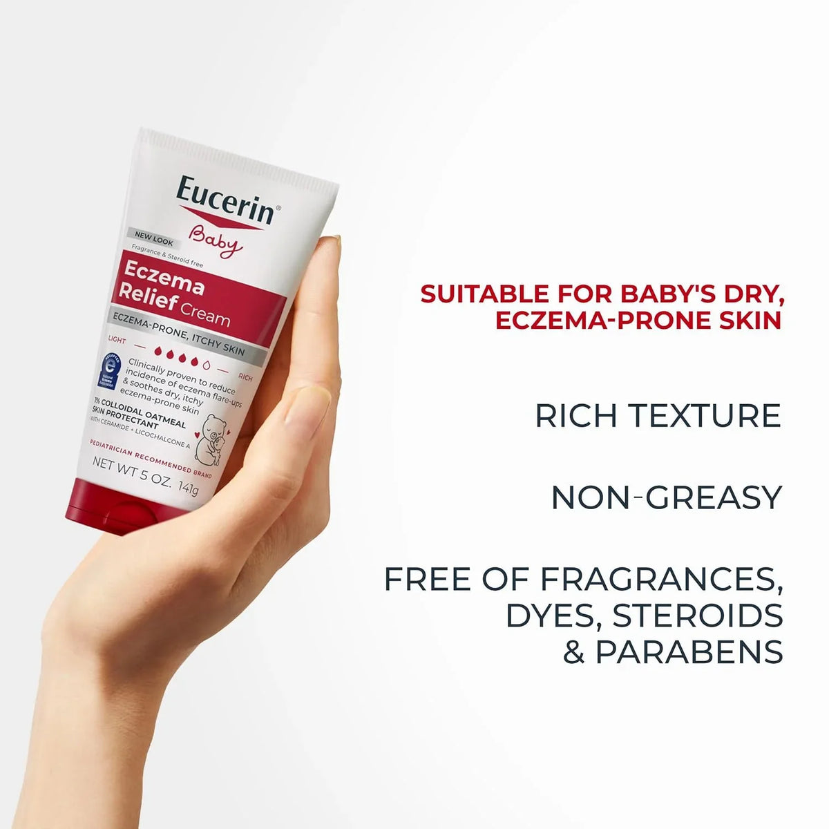 Eucerin Baby Eczema Relief Cream with Colloidal Oatmeal, 5 Ounce (Pack of 12)