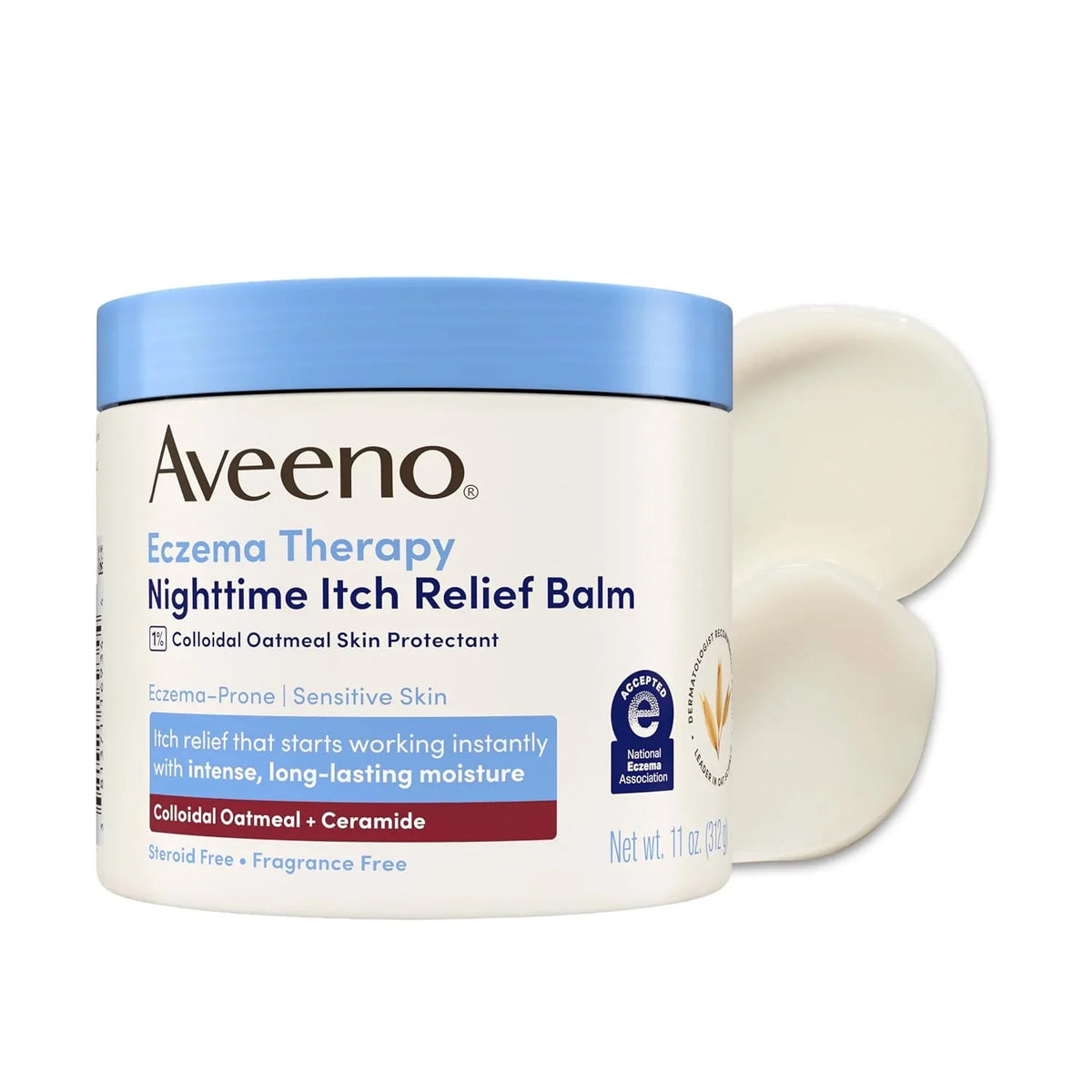 Aveeno Eczema Therapy Nighttime Itch Relief Balm,Fragrance-Free, 11 Ounce (Pack of 12)