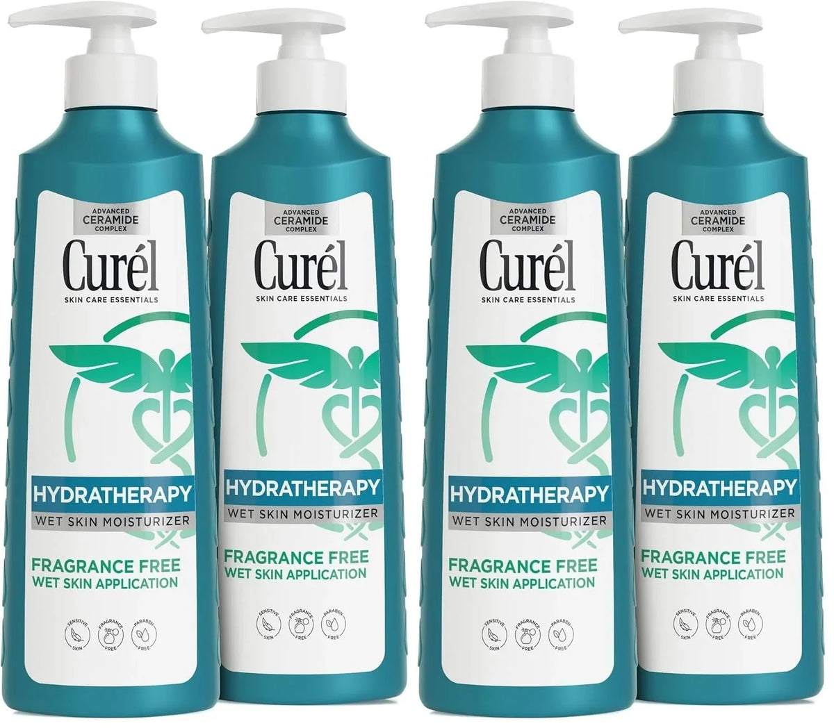 Curel Itch Defense In-Shower Body Lotion, Fragrance Free, 12 Fl Oz (Pack of 4)
