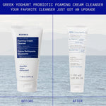 KORRES Greek Yoghurt Foaming Cream Cleanser, Deep Skin Cleansing 2.53 Fl Oz