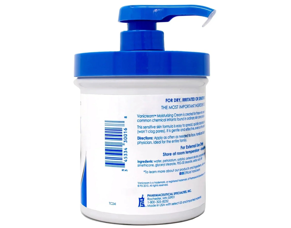 Vanicream Moisturizing Skin Cream with Pump Dispenser (16 oz)