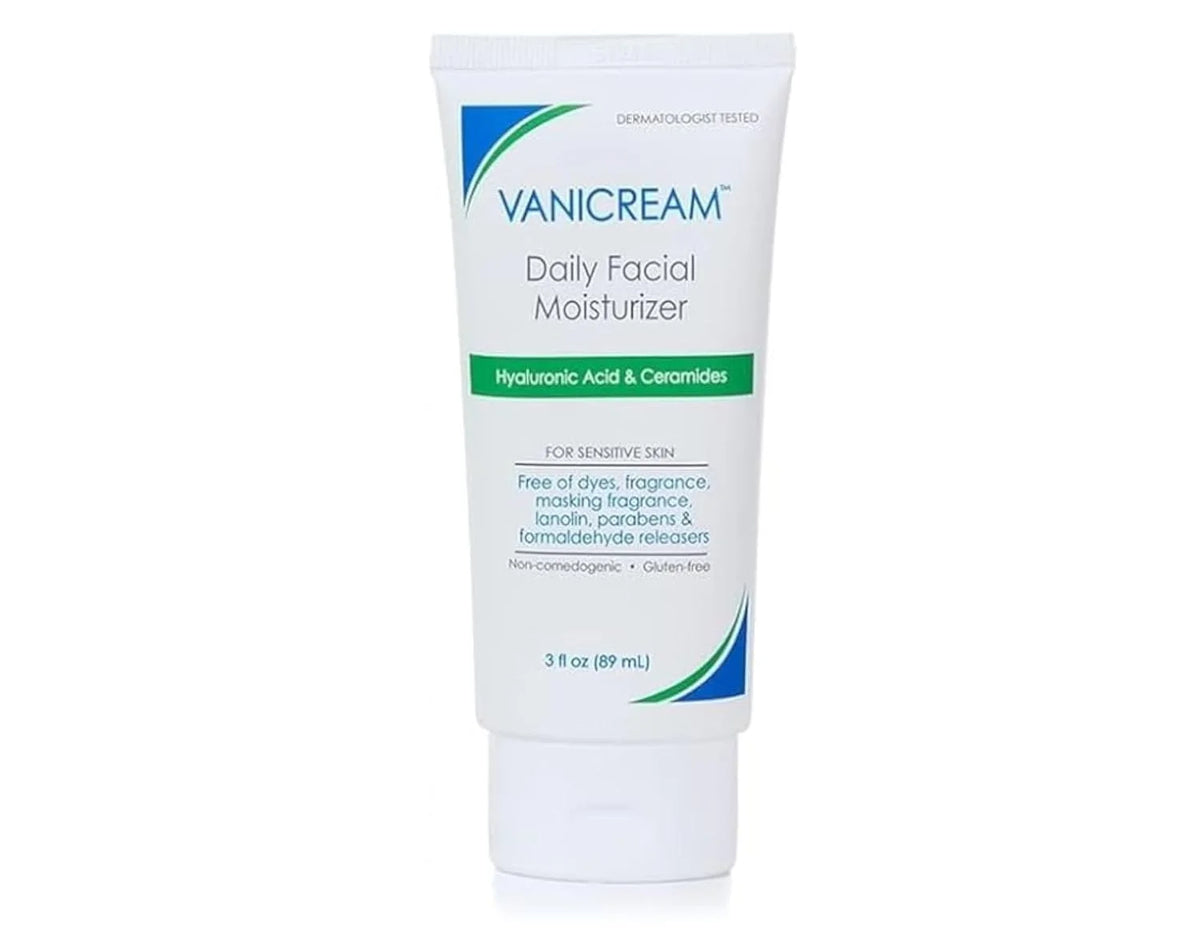 Vanicream Daily Facial Moisturizer With Ceramides and Hyaluronic Acid - Formulated Without Common Irritants for Those with Sensitive Skin, 3 fl oz (Pack of 3)