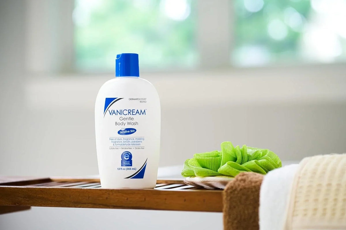 Vanicream Moisturizing Cream and Gentle Body Wash Bundle, 16 Ounce Cream and 12 fl oz Wash