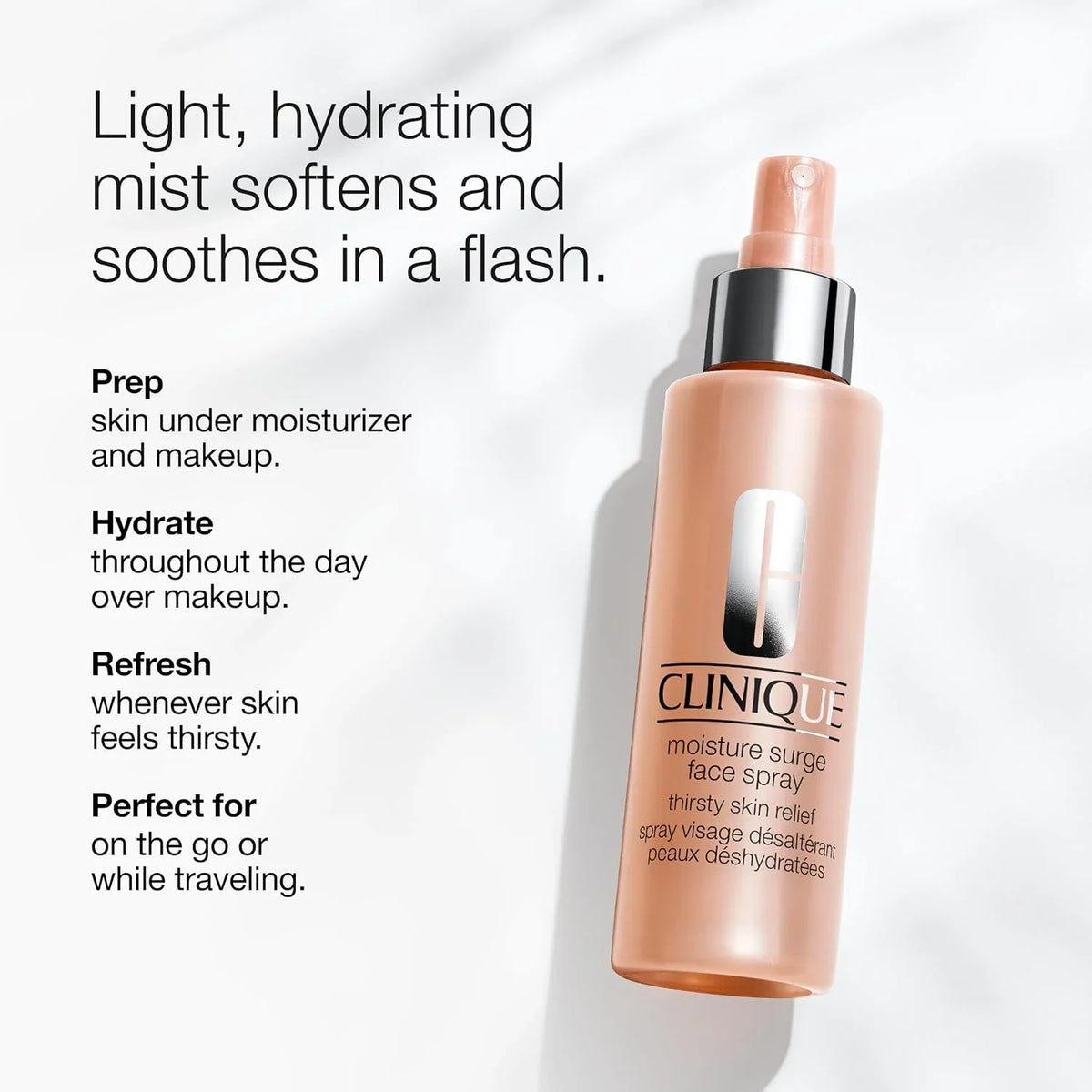 Clinique Moisture Surge Face Spray Thirsty Skin Relief | Hydrating Face Mist for Glowing + Soothed Skin | Preps + Refreshes