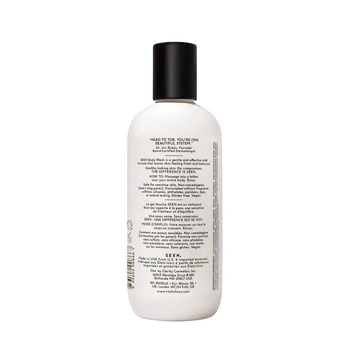 SEEN Body Wash Eco-Refill, Fragrance Free - Non-Comedogenic & Non-Irritating Body Wash- Dermatologist-Developed - Safe for Sensitive, Eczema & Acne Prone Skin