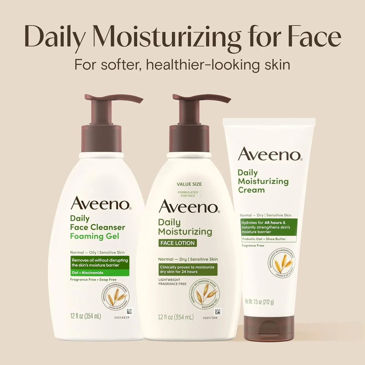 Aveeno Daily Moisturizing Face Lotion, Fragrance Free, 12 fl. oz