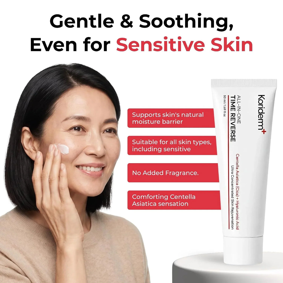 Time Reverse Cream, Korean Skin Care Face Moisturizer, 1.69 Fl Oz