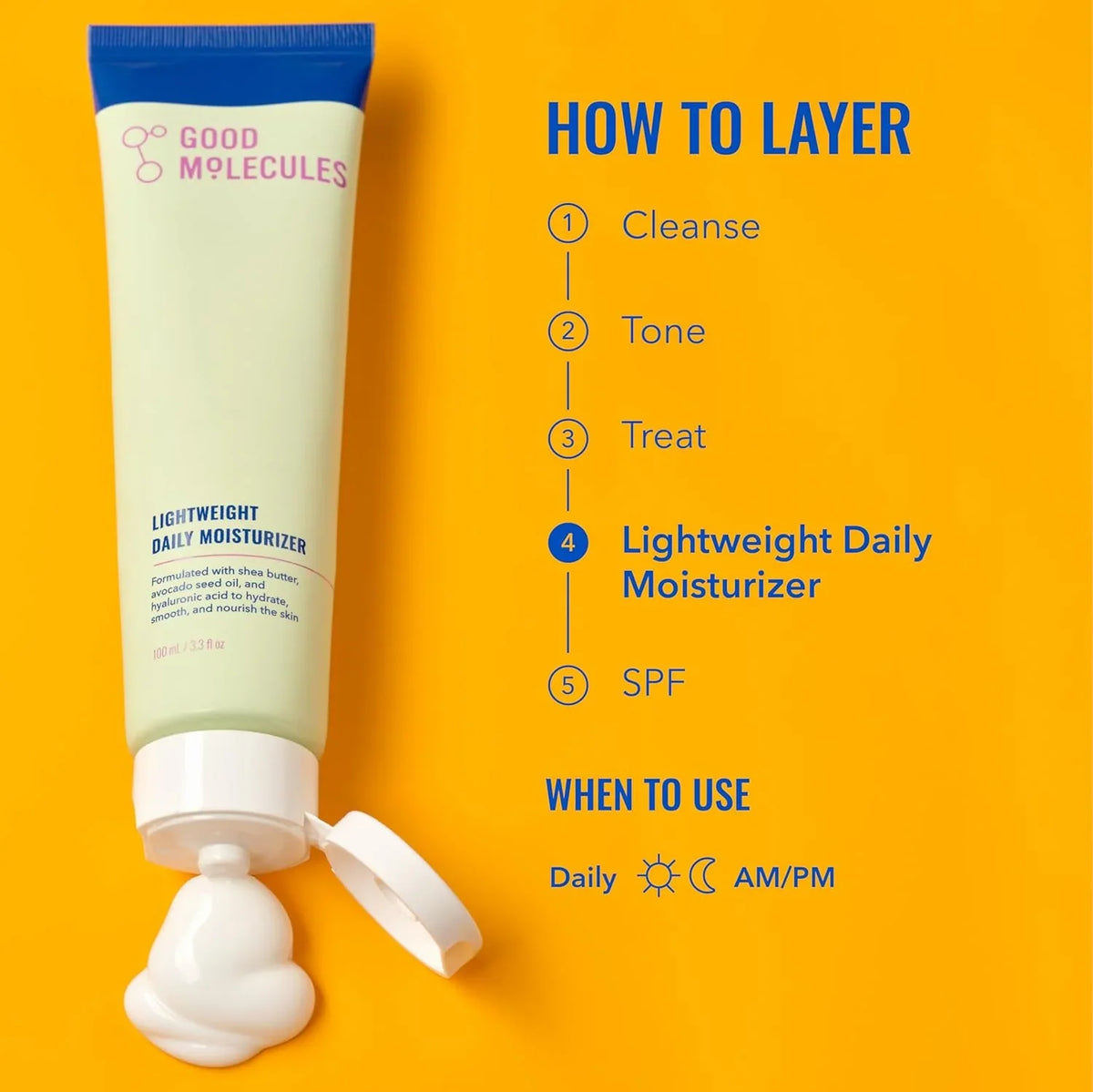 Good Molecules Lightweight Daily Moisturizer, Face Cream, Pack of 3