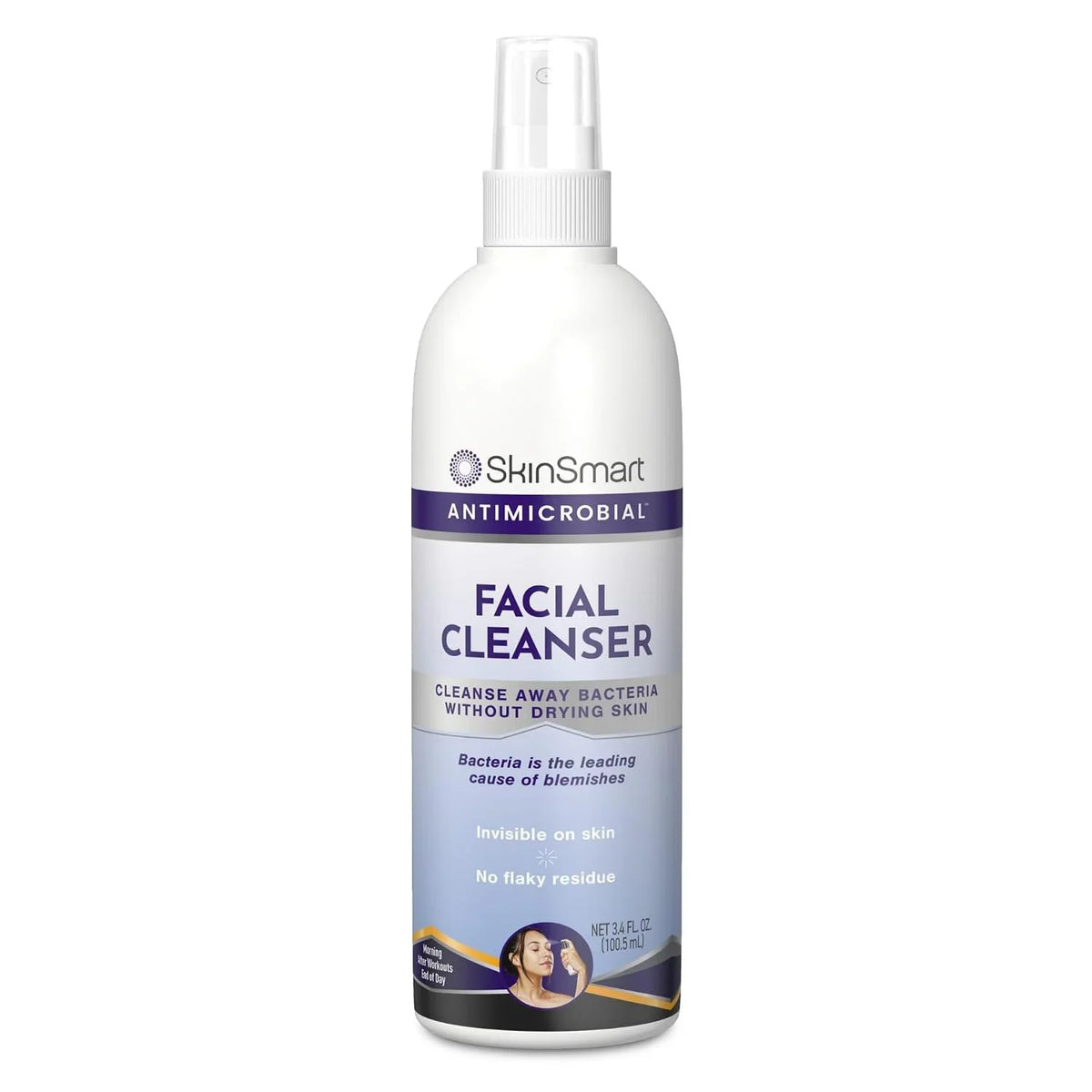 SkinSmart Antimicrobial Facial Cleanser for Breakouts and Blemishes, 8 oz