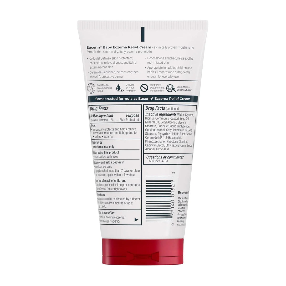 Eucerin Baby Eczema Relief Cream with Colloidal Oatmeal, 5 Ounce (Pack of 12)