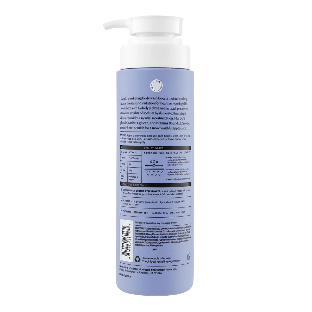 Naturium The Multi-Vitamin Daily Nutrients Body Wash, Hydrating Cleanser, 16.9 oz