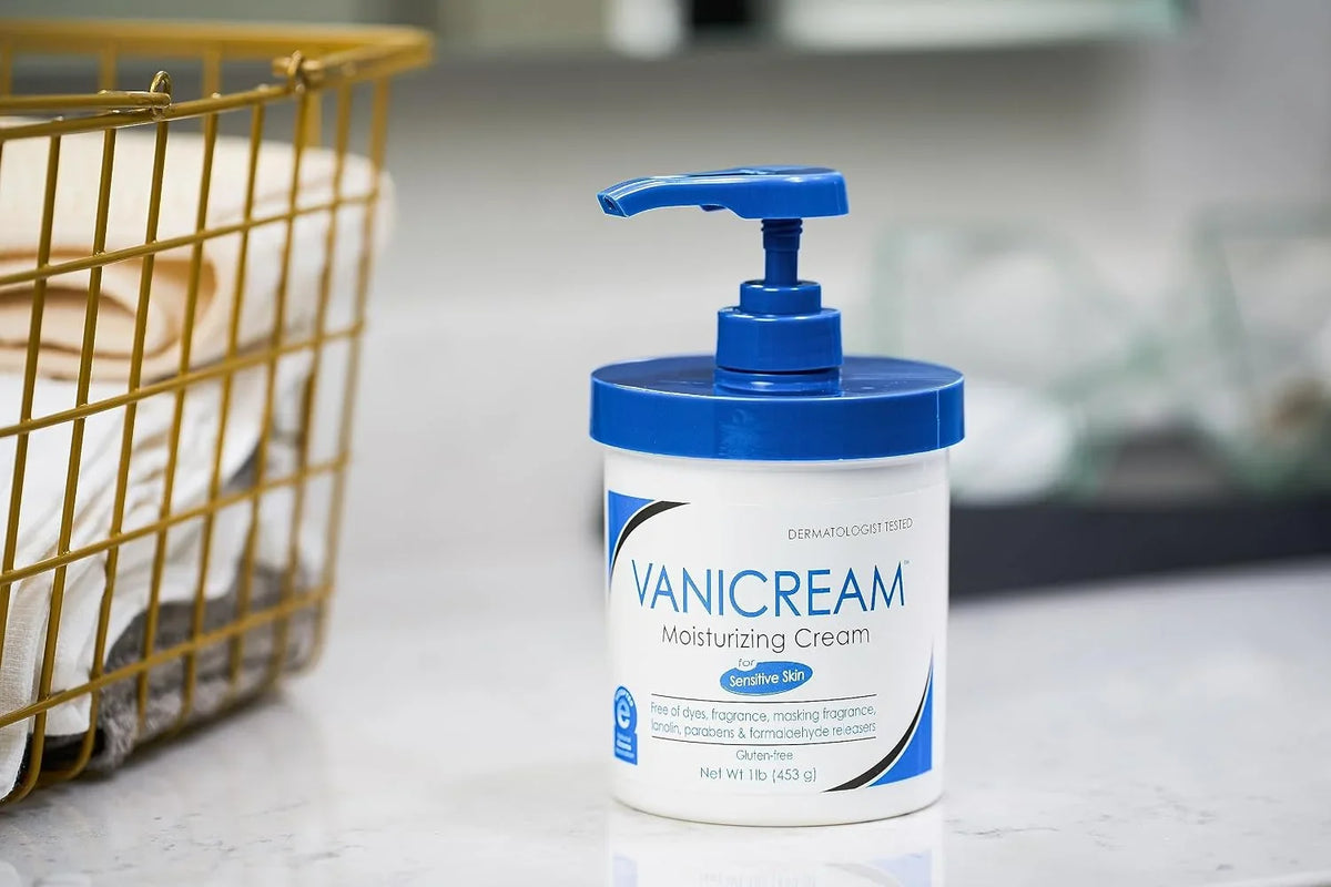 Vanicream Moisturizing Cream with Pump Dispenser, 16 Oz, Pack of 2, Formulated without Common Irritants for Sensitive Skin, Body & Face Moisturizer, Restores Moisture & Soothes Irritated Areas