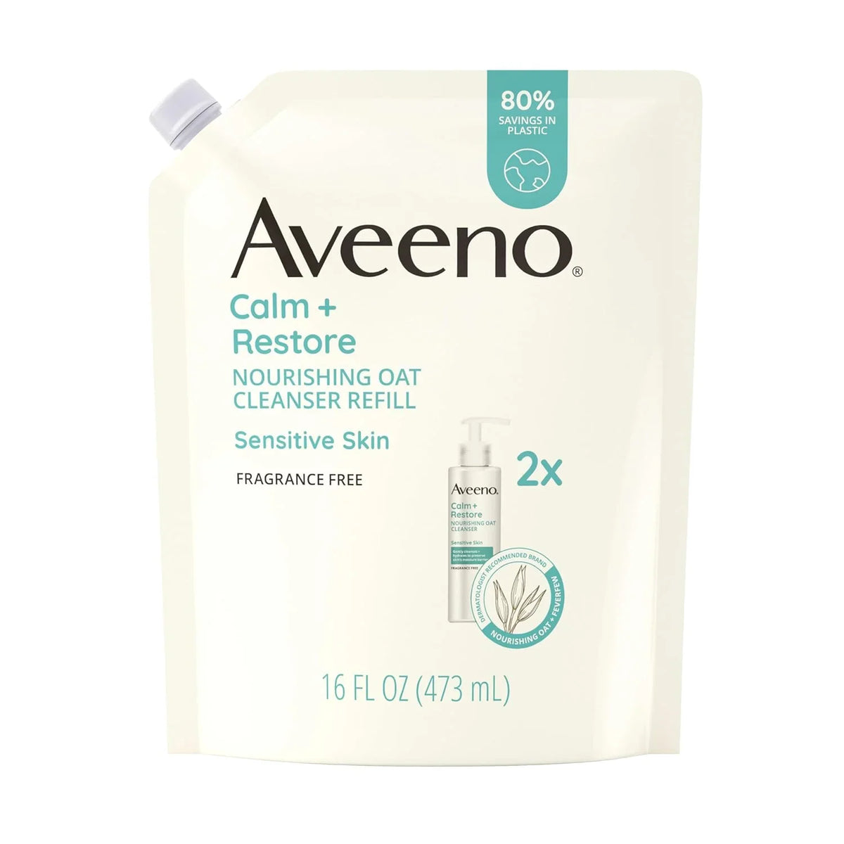 Aveeno Calm + Restore Nourishing Oat Face Cleanser, 7.8 Fl Oz (Pack of 12)