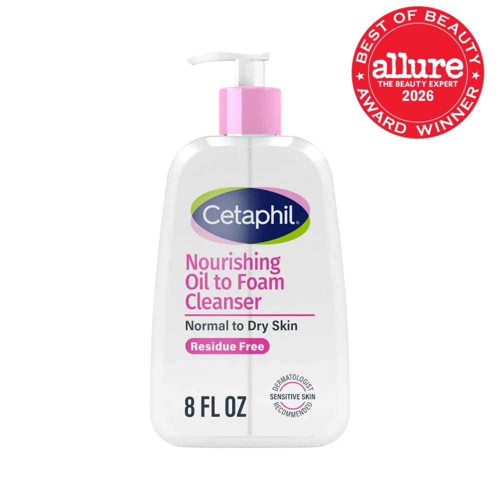 Cetaphil Nourishing Oil to Foam Facial Cleanser, Dry Skin, 8oz