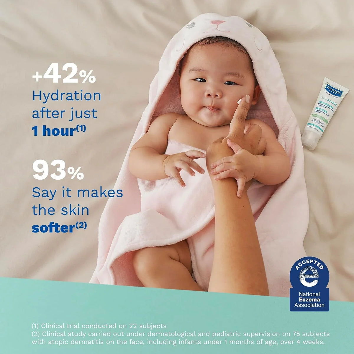 Mustela Stelatopia Eczema-Prone Skin Emollient Baby Face Cream - Face Moisturizer with Natural Avocado & Sunflower Oil - Fragrance-Free - 1.35 Fl Oz (Pack of 1)