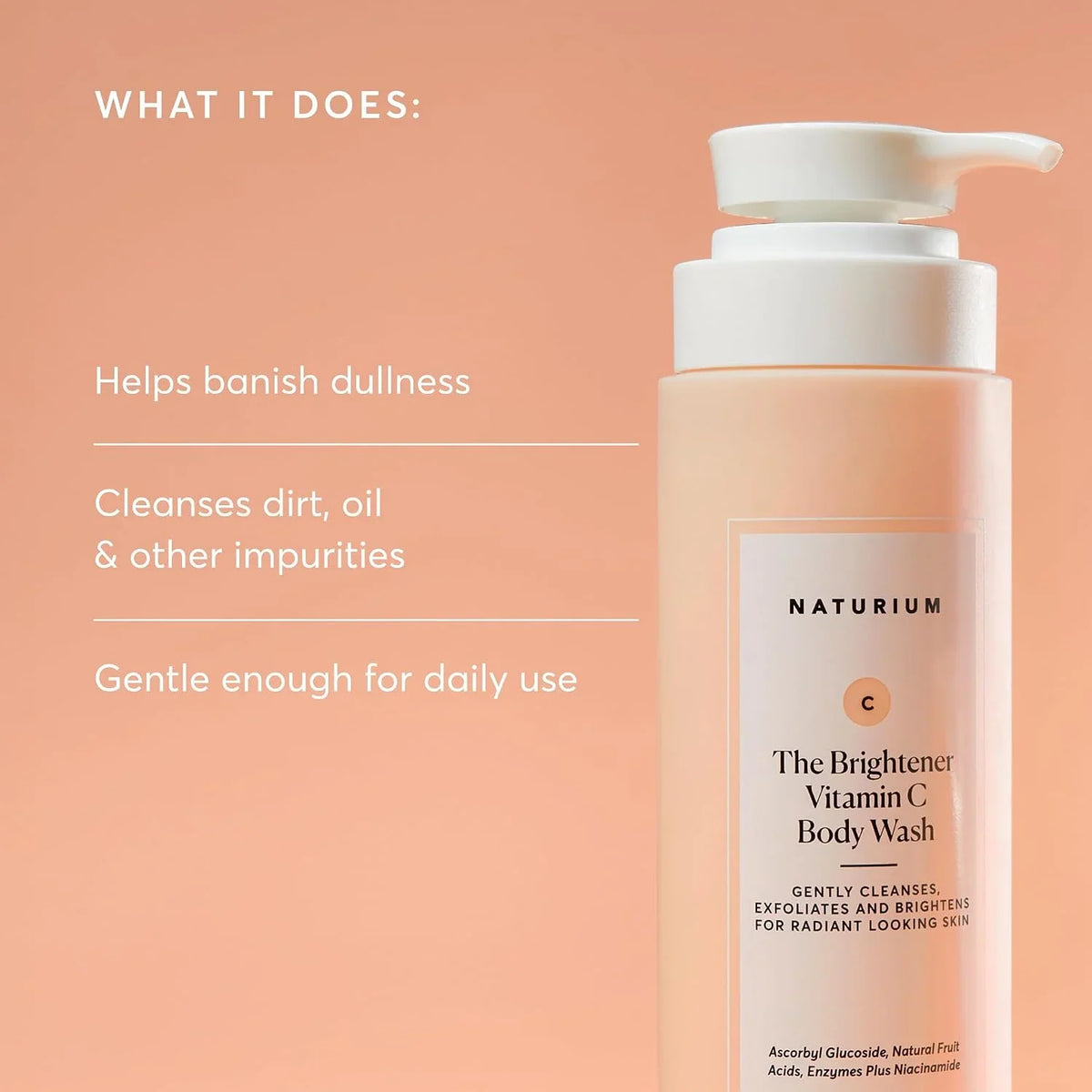 Naturium The Multi-Vitamin Daily Nutrients Body Wash, Hydrating Cleanser, 16.9 oz