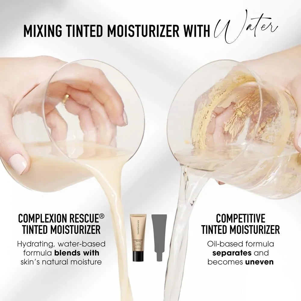 bareMinerals Complexion Rescue Tinted Moisturizer with SPF 30, Hydrating Tinted Mineral Sunscreen with Hyaluronic Acid, Sheer-to-Light Coverage, Multi-tasking, Skincare Infused Makeup