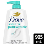 Dove Body Wash, Sensitive Skin Pump,34 Fl Oz (Pack of 2)