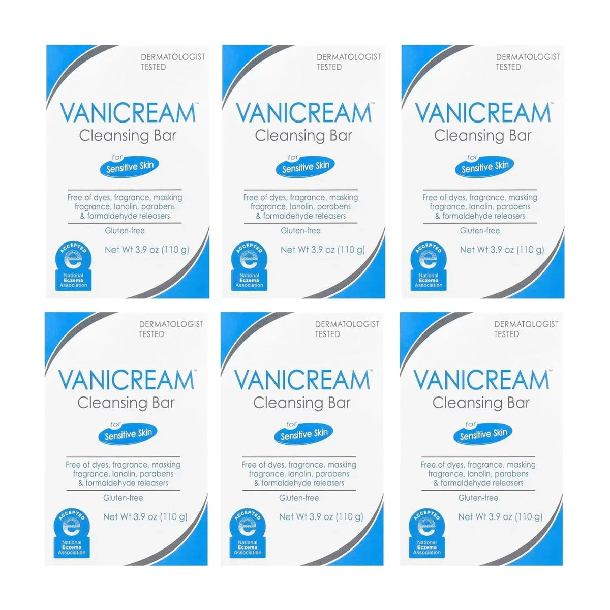 Vanicream Pharmaceutical Specialties Cleansing Bar, Unscented, 3.9. Ounce, (Pack of 6)