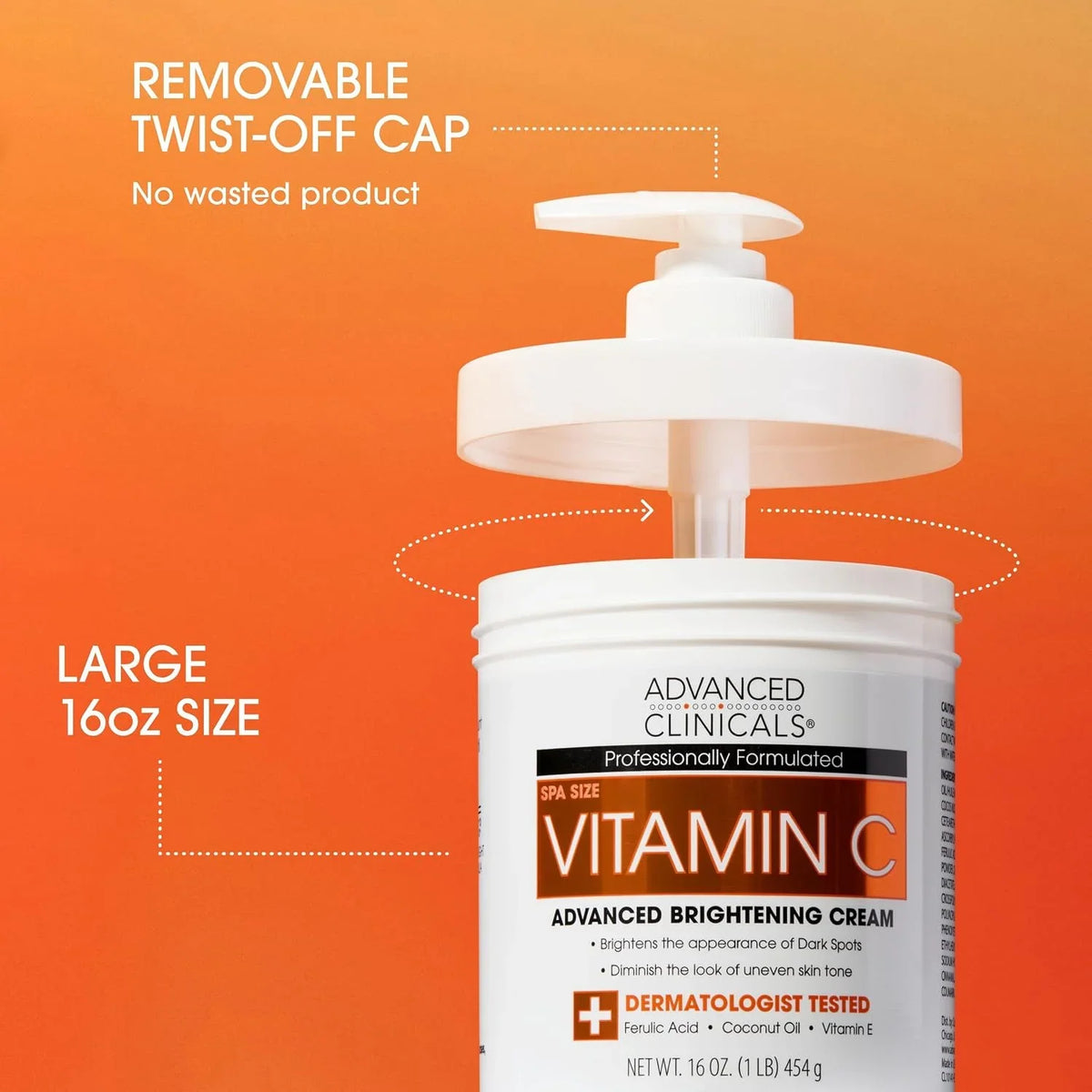 Advanced Clinicals Retinol Body Lotion + Brightening Vitamin C Lotion 2pc Skincare Set For Women & Men | Body Cream & Face Moisturizer Set Helps Improve The Look Of Dark Spots & Uneven Skin Tone, 2PC