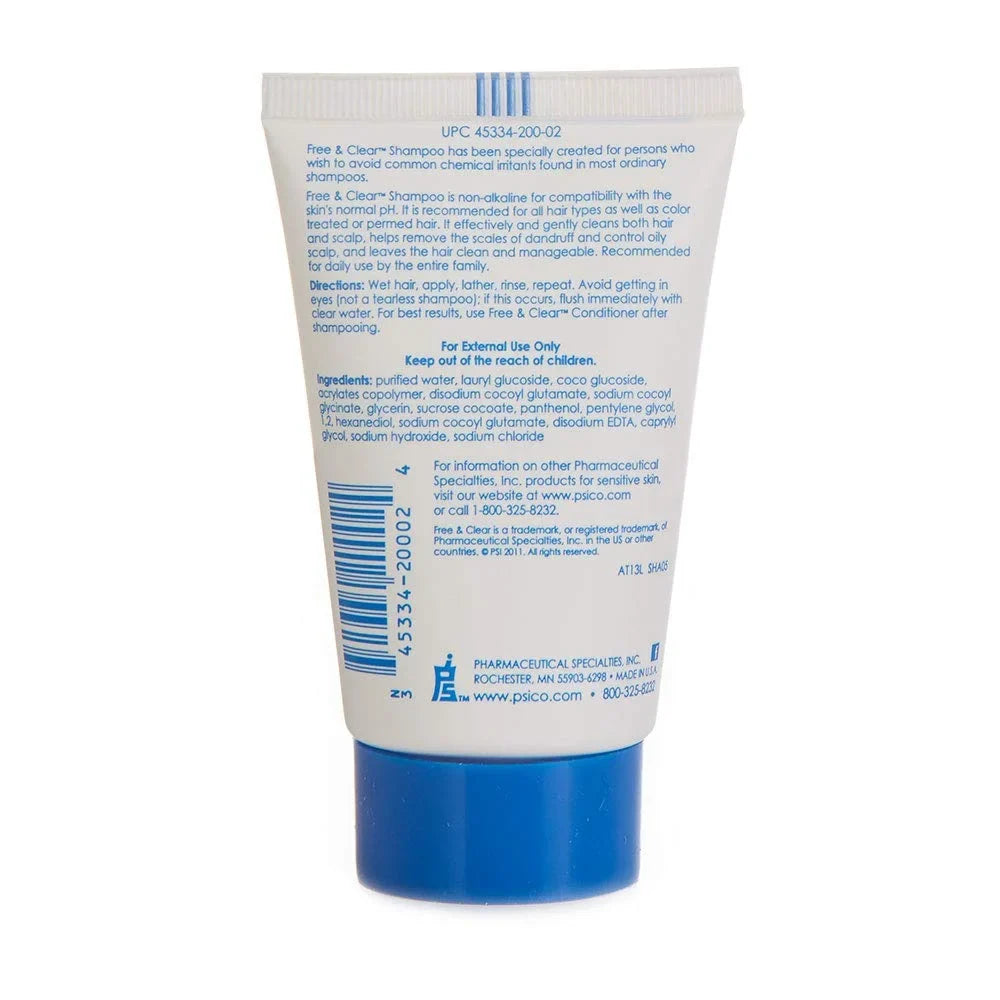 Free & Clear Shampoo, 2 Ounce Travel Size (Pack of 2)