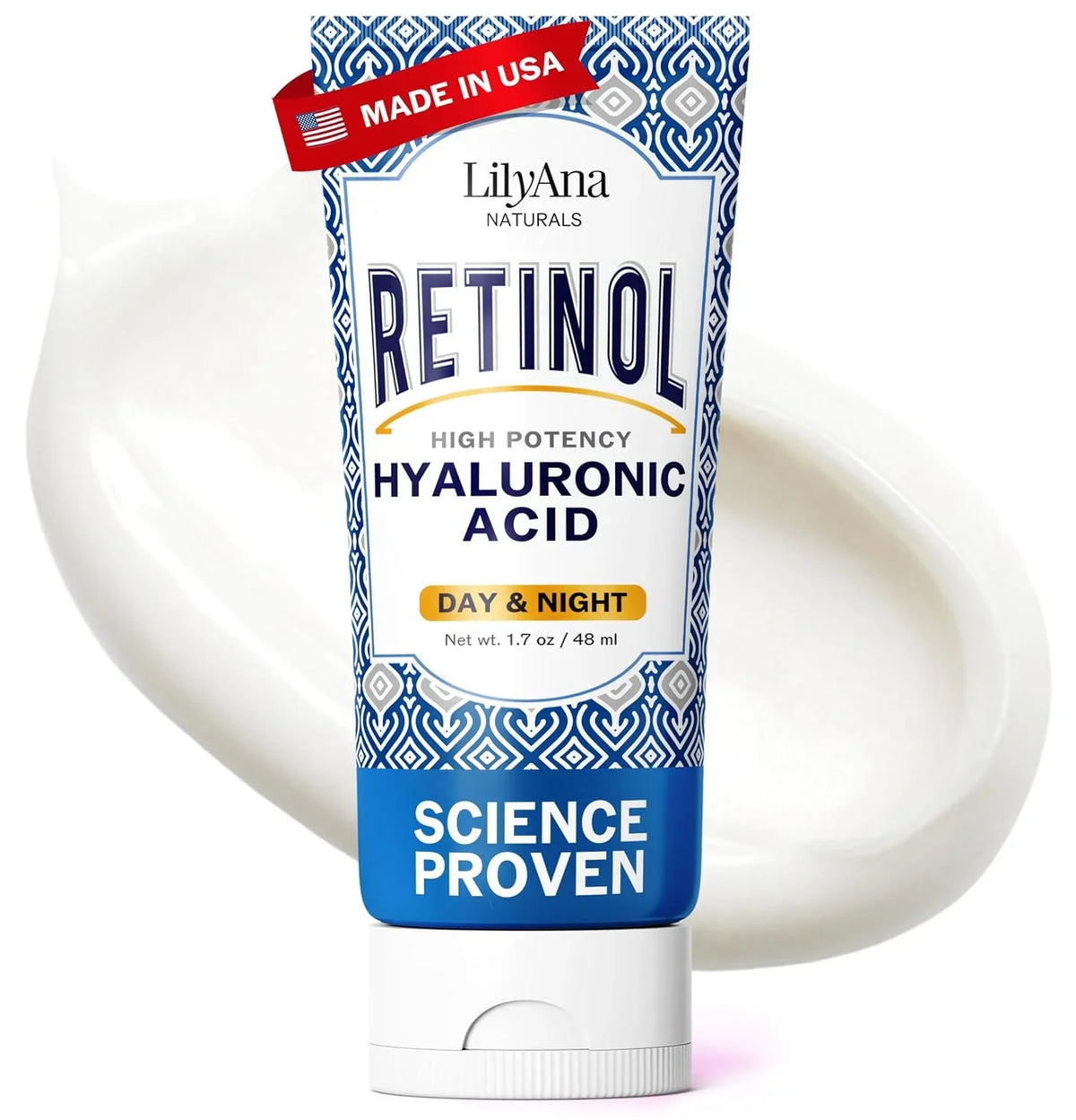 LilyAna Naturals Anti Aging Retinol Face Cream for Women – Wrinkle & Neck Cream for Firming, Retinol Moisturizer for Face with Hyaluronic Acid, Hydrating Night Cream for Fine Lines, Collagen Boost