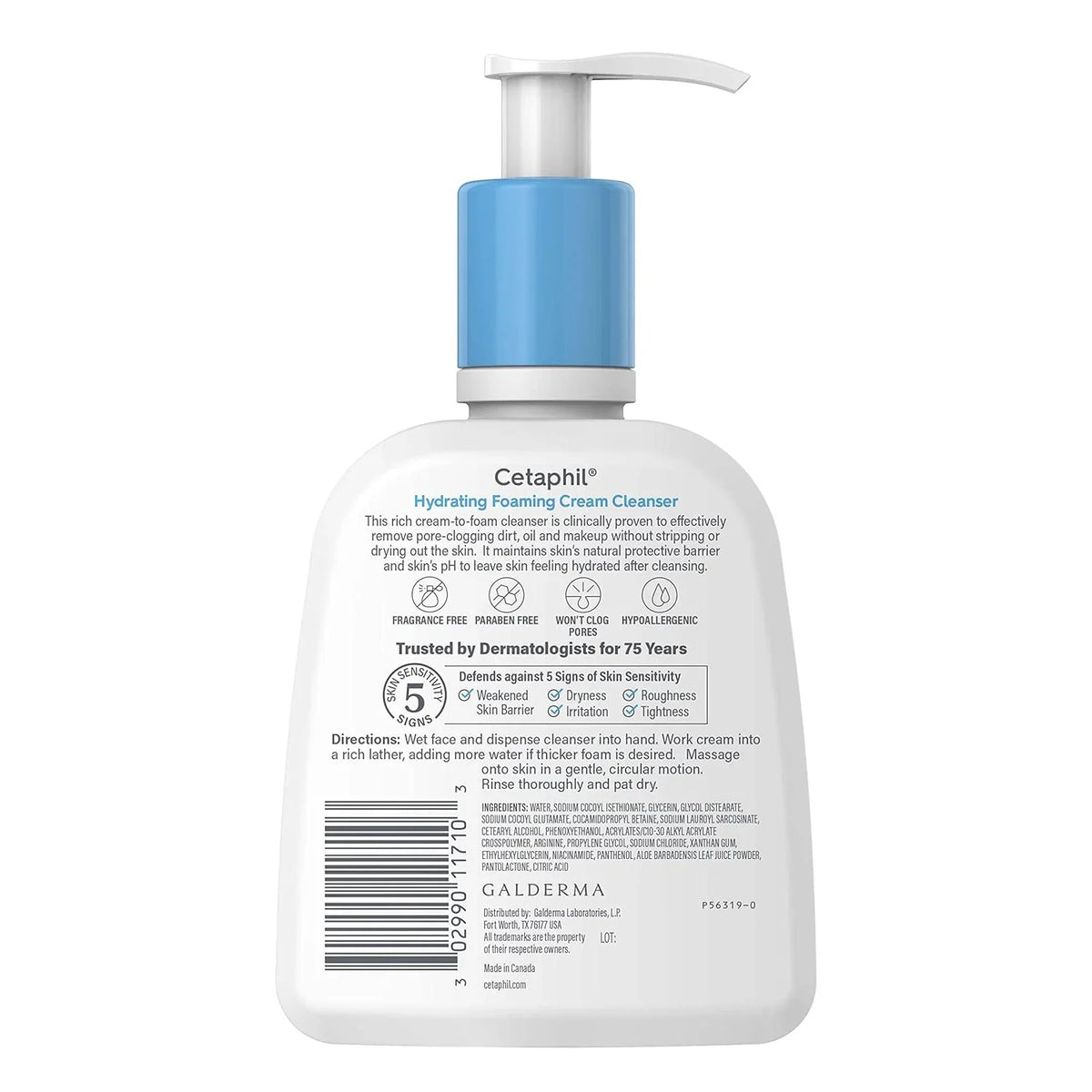 Cetaphil Cream to Foam Face Wash, Sensitive Skin Cleanser, 16oz