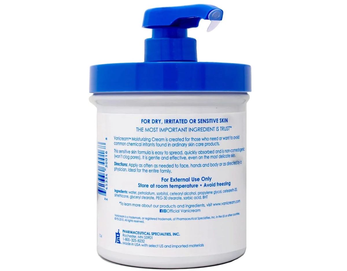Vanicream Moisturizing Skin Cream with Pump Dispenser (16 oz)