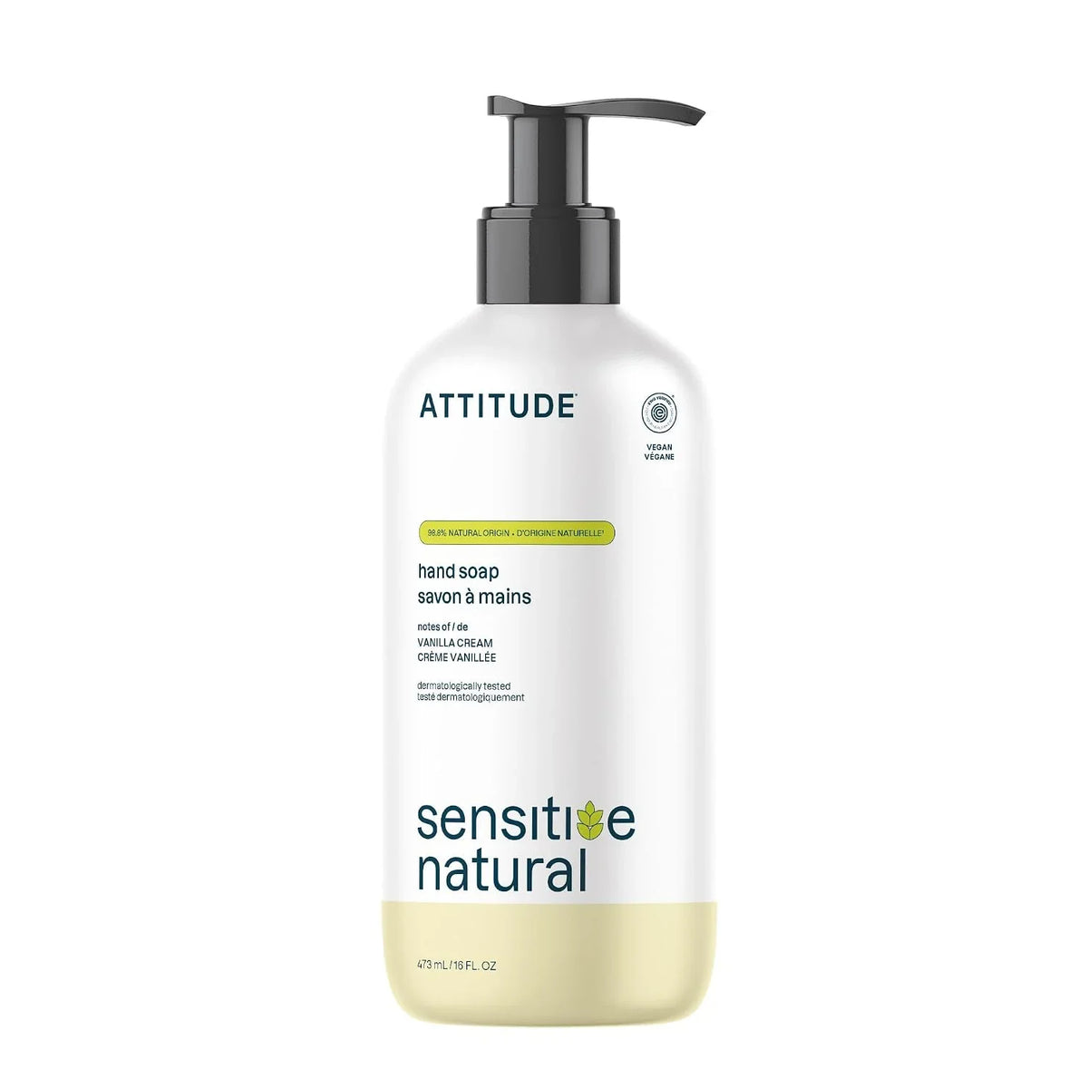 ATTITUDE Gentle Hand Soap, 4X Refill, Oat, Unscented, 67.6 oz