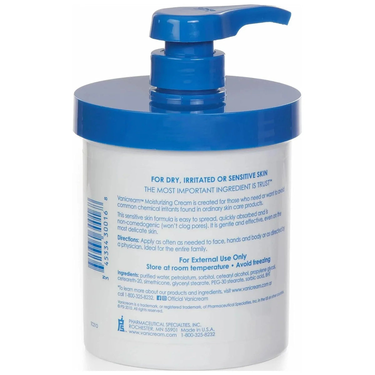 Vanicream Moisturizing Skin Cream for Sensitive Skin 1lb (Pack of 8)