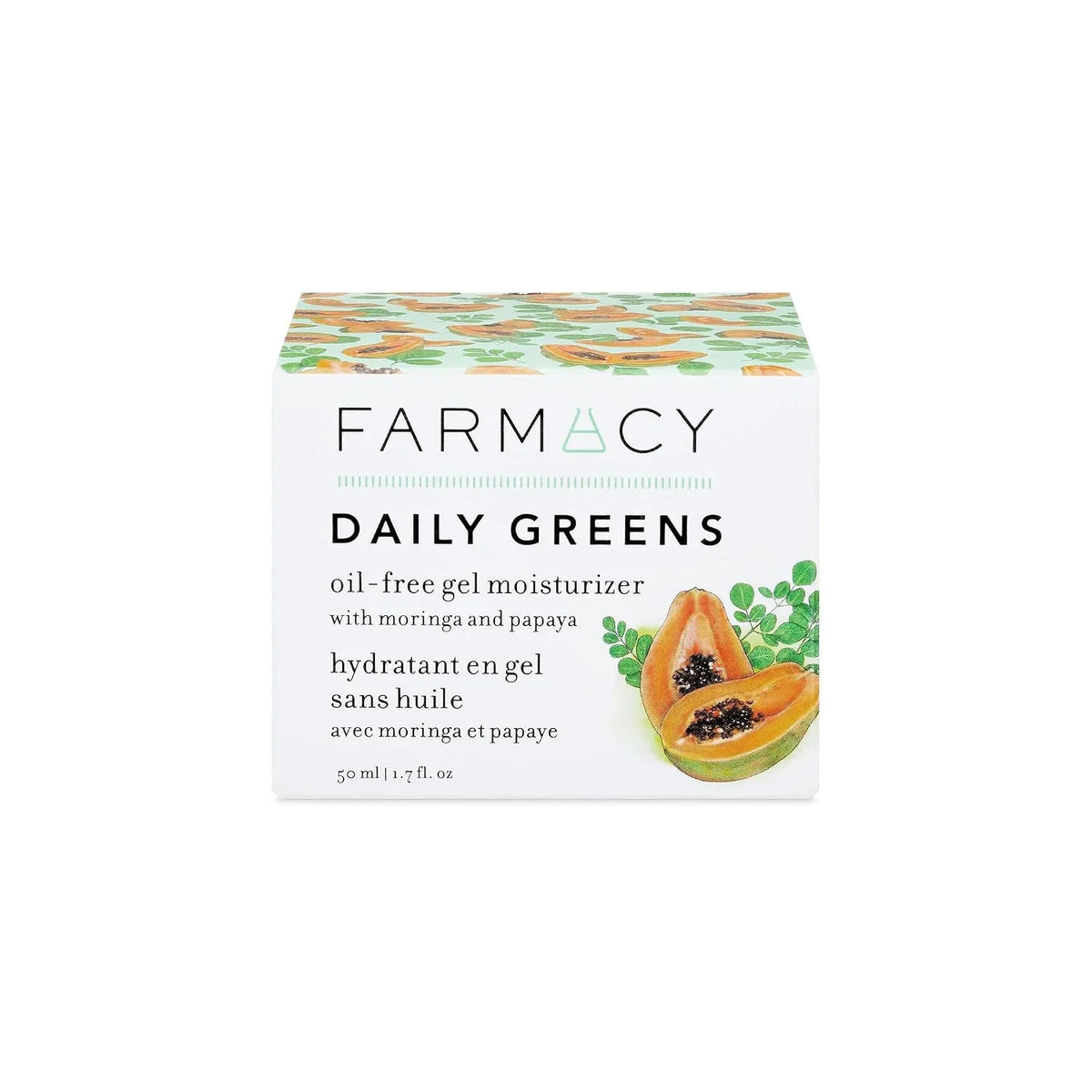 Farmacy Daily Greens Oil Free Face Moisturizer - Gel Moisturizer for Oily Skin with Polyglutamic + Hyaluronic Acid - Light Facial Moisturizer to Minimize Pores + Control Shine - Fragrance Free (50ml)