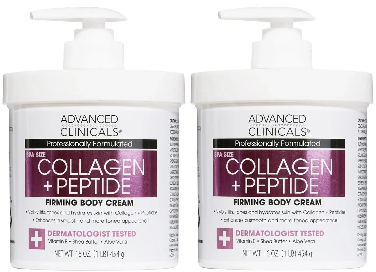 Advanced Clinicals Retinol Body Lotion + Brightening Vitamin C Lotion 2pc Skincare Set For Women & Men | Body Cream & Face Moisturizer Set Helps Improve The Look Of Dark Spots & Uneven Skin Tone, 2PC