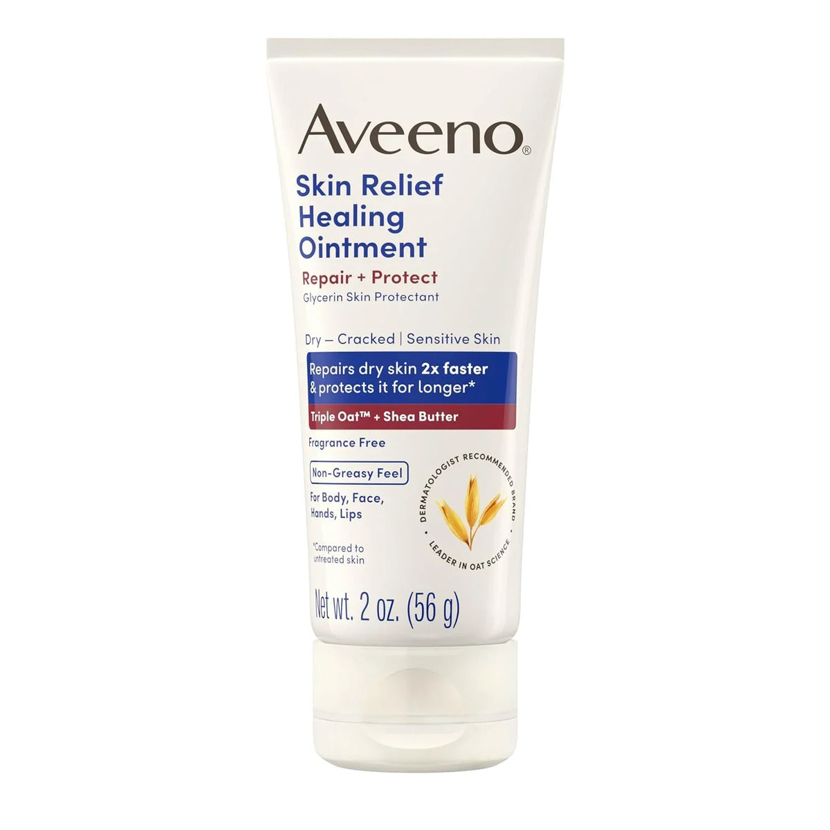 Aveeno Skin Relief Healing Ointment, Fragrance-Free, Jar 14 Ounce (Pack of 12)
