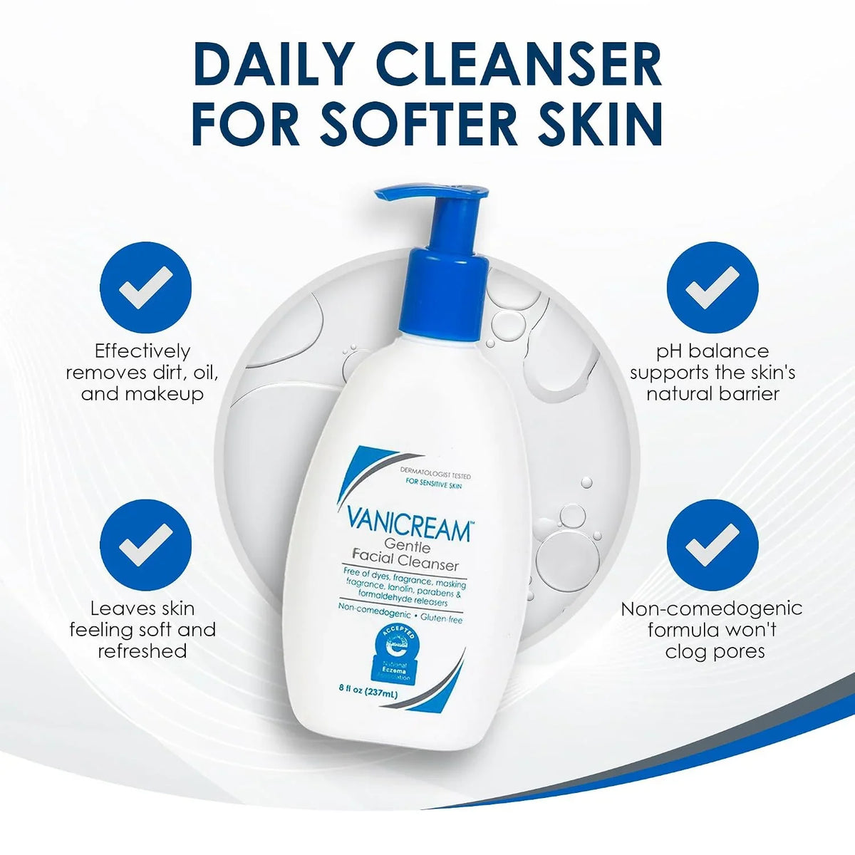 Vanicream Skin Care Set for Sensitive Skin, Complete 4-Step Daily Routine, Includes Gentle Facial Cleanser, Brightening Vitamin C Face Serum, Hydrating Face Moisturizer & Enhanced Body Lotion