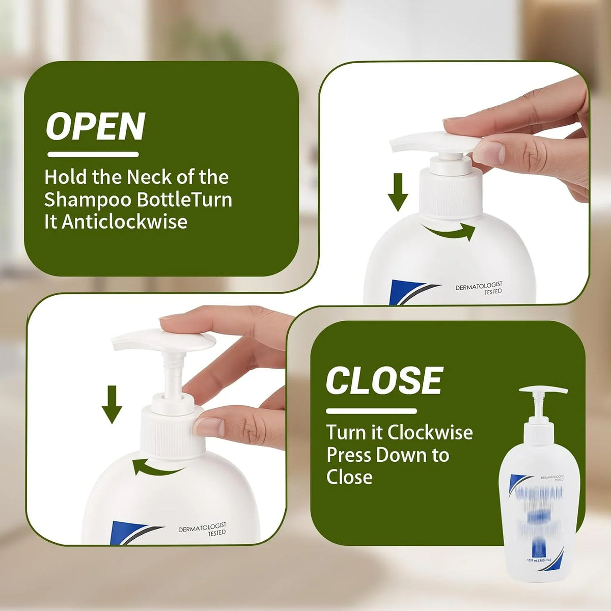 Body Wash Pumps Compatible with Vanicream，355ml/12 fl oz Bottles,Pump Dispenser for Vanicream Gentle Body Wash, 3-PackBOTTLES NOT Included(Bottles No Include)