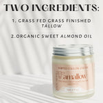 Amallow 100% Grass Fed Beef Tallow for Skin Care - Face + Body - Whipped Moisturizer for Sensitive Skin - Natural Lotion, 4 FL. oz. (Unscented + Jojoba Oil)