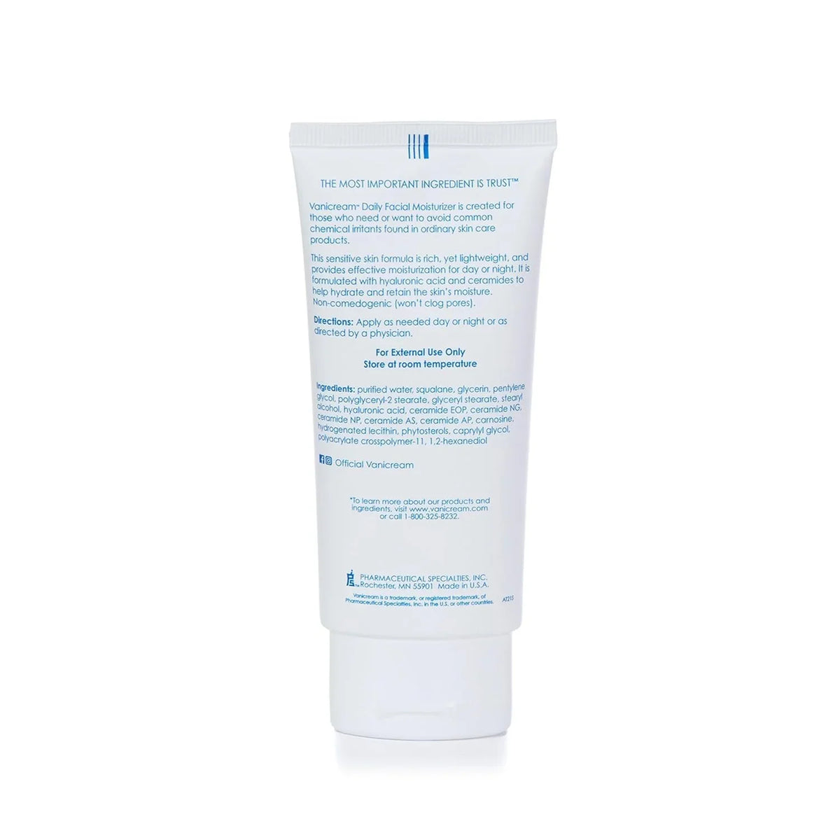 Vanicream Daily Facial Moisturizer With Ceramides and Hyaluronic Acid - Formulated Without Common Irritants for Those with Sensitive Skin, 3 fl oz (Pack of 4)