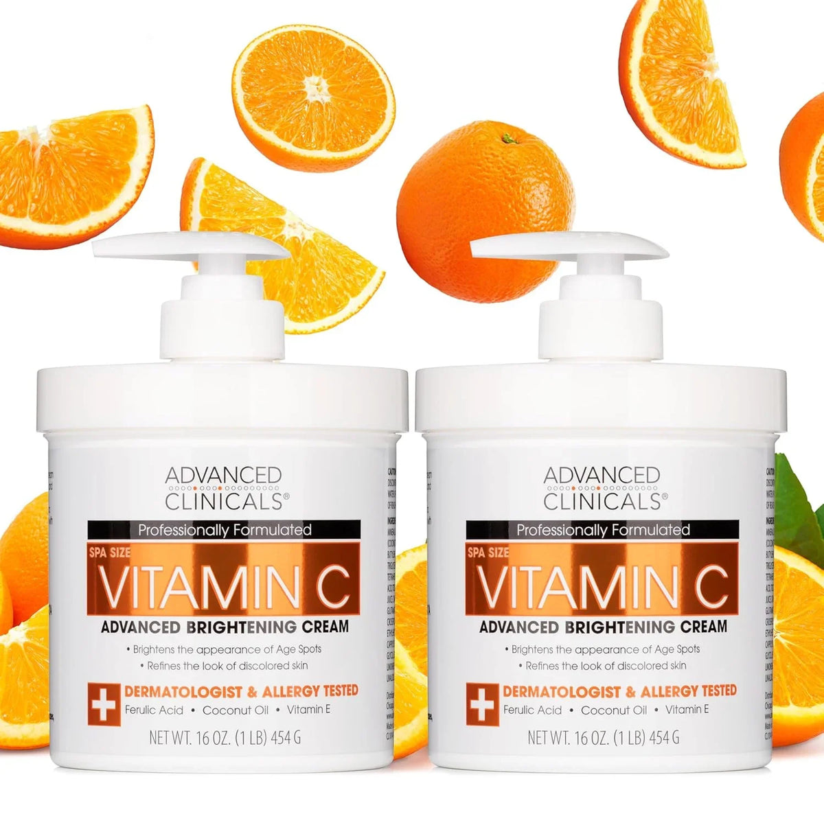 Advanced Clinicals Retinol Body Lotion + Brightening Vitamin C Lotion 2pc Skincare Set For Women & Men | Body Cream & Face Moisturizer Set Helps Improve The Look Of Dark Spots & Uneven Skin Tone, 2PC