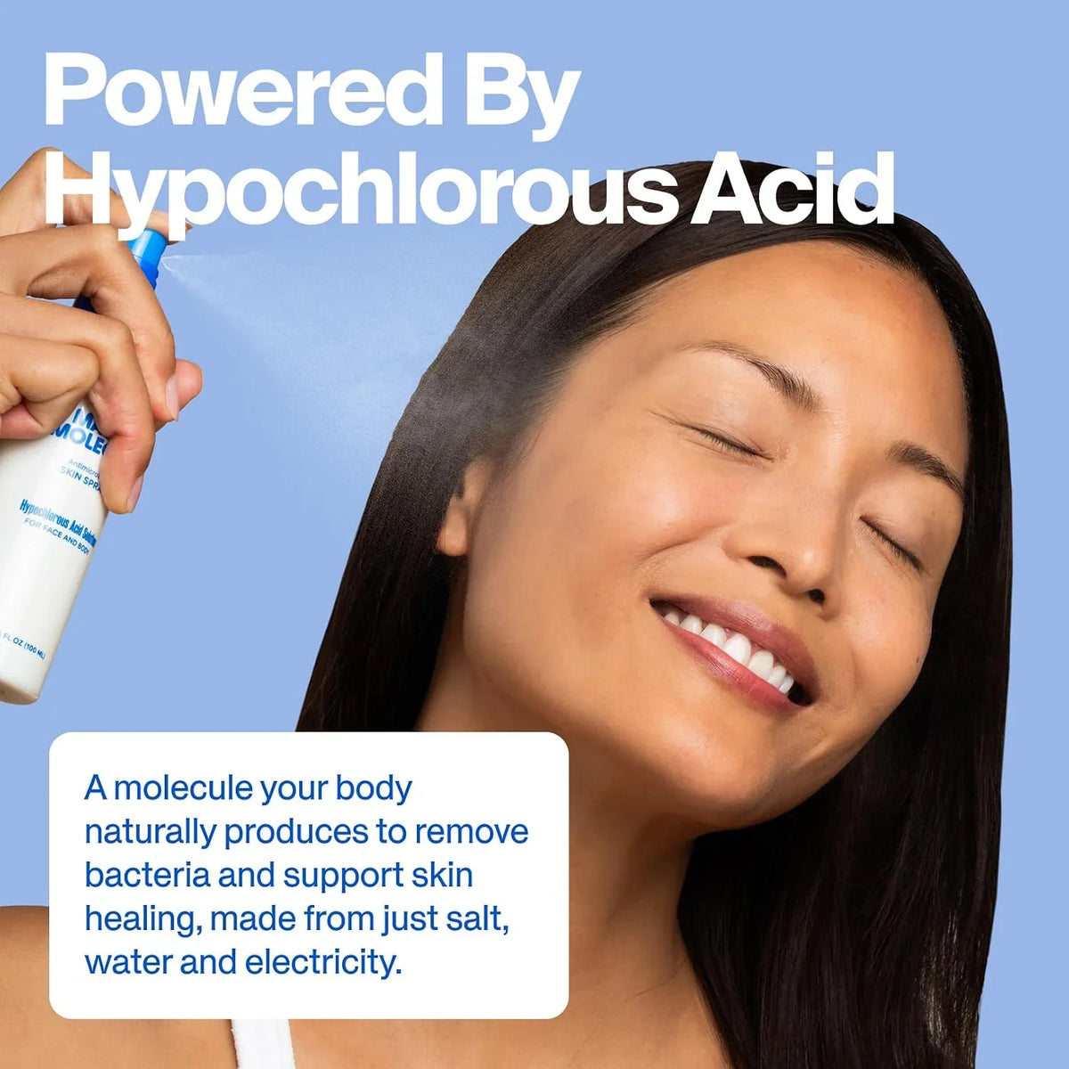 Magic Molecule Skin Spray, Hypochlorous Acid Formula, 8oz + 3.4oz 2PK