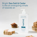 Native Body Lotion for Women & Men, Sea Salt & Cedar Scent, 16.5 fl oz