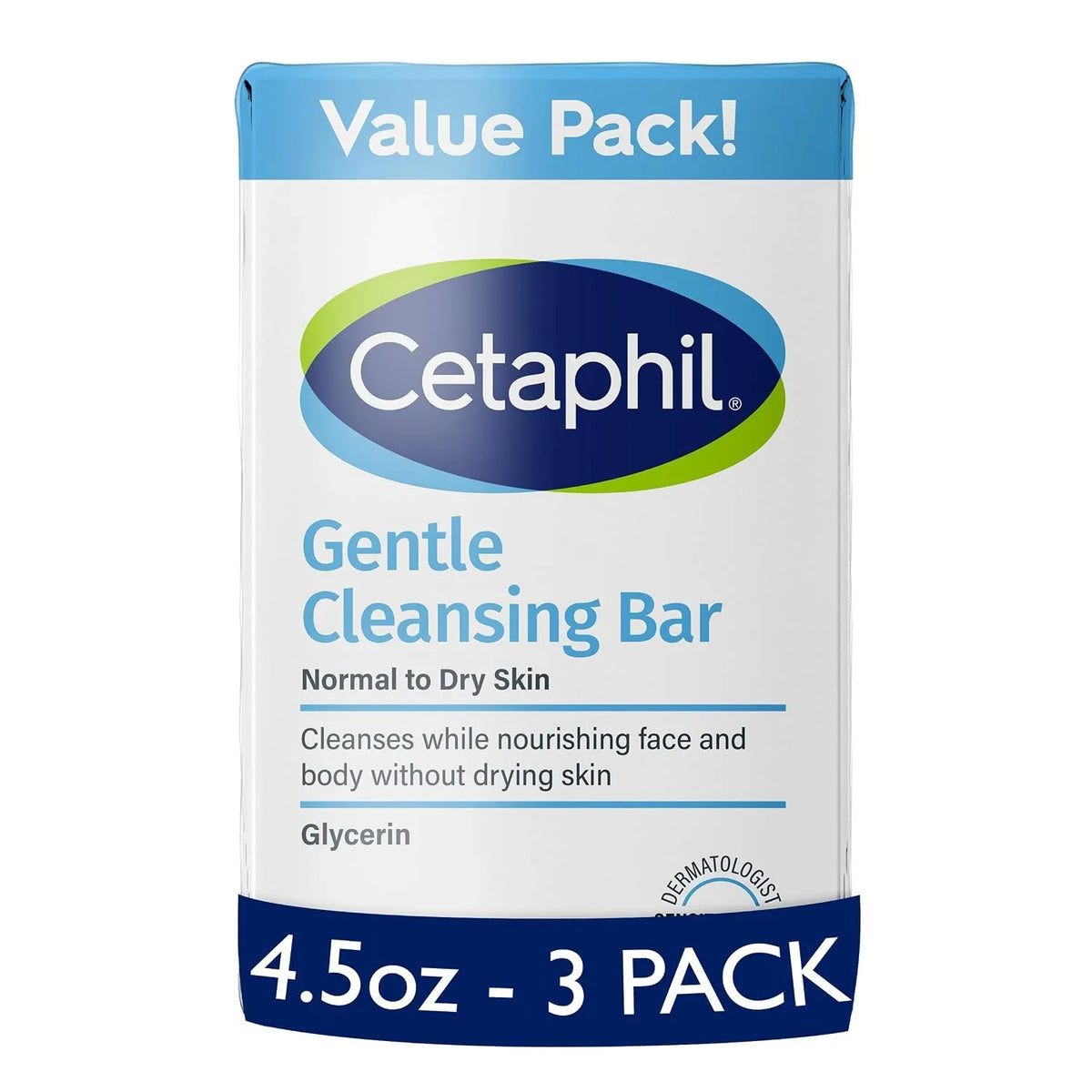 Cetaphil Gentle Cleansing Bar Soap, Sensitive & Dry Skin, 4.5oz, 6ct