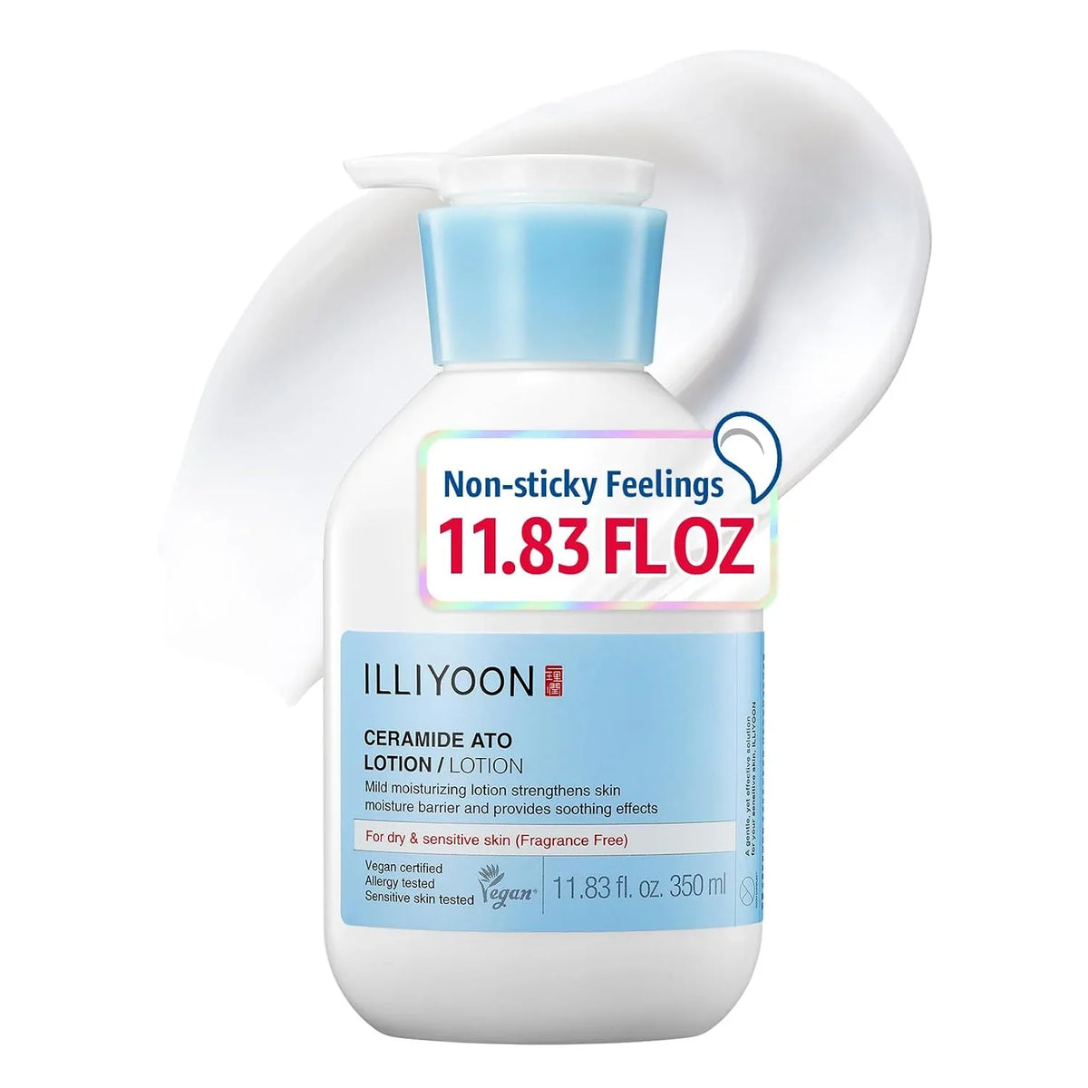 ILLIYOON Ceramide Ato Lotion 528ml(17.85oz) | Daily Moisturizing Lotion for All Skin Types | Deep Moisturizing and Soothing Effect | Korean Skin Care