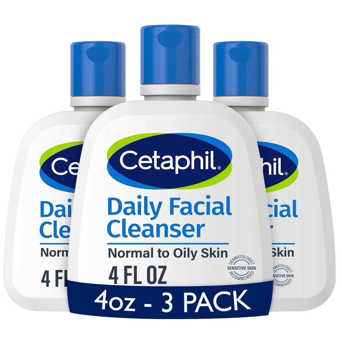 Cetaphil Daily Facial Cleanser, Oily & Combination Skin, 16 fl oz, 2 ct