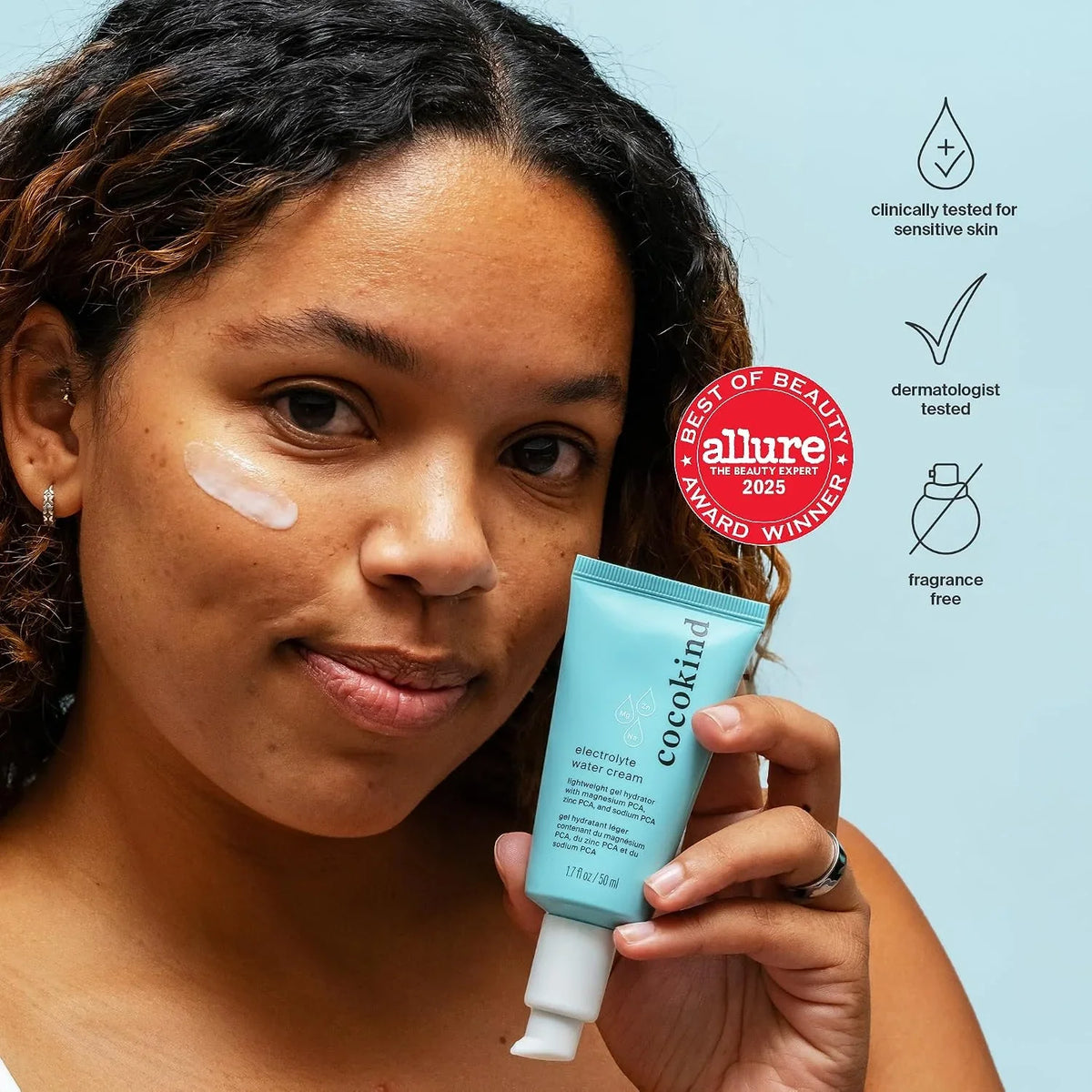 Cocokind Electrolyte Water Cream, Lightweight Face Moisturizer, 1.7 Fl Oz