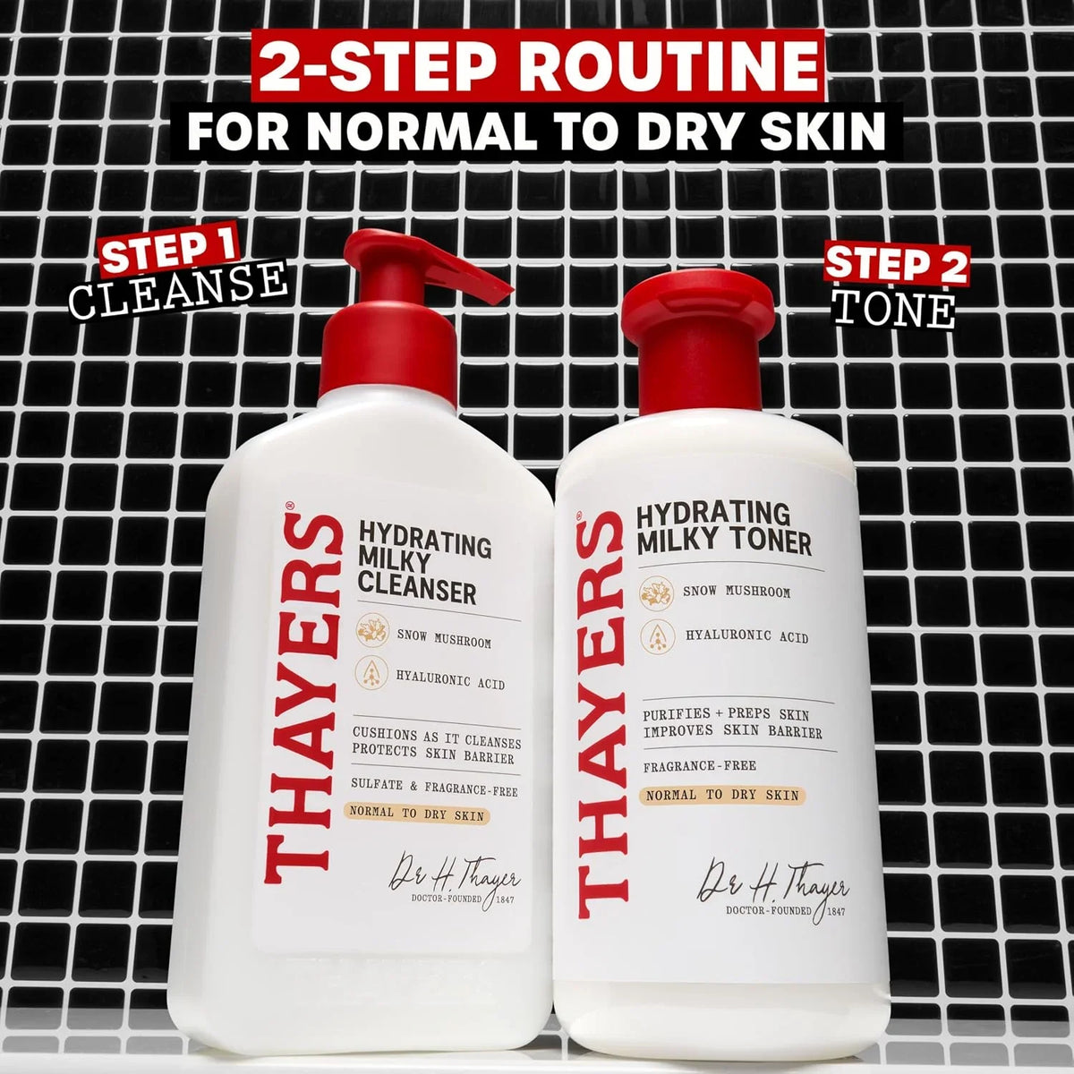 Thayers Milky Hydrating Face Cleanser with Snow Mushroom and Hyaluronic Acid, Dermatologist Recommended Gentle Facial Wash and Hydrating Skincare for Dry and Sensitive Skin, Paraben Free, 8 Fl Oz
