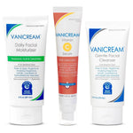 Vanicream Daily Facial Moisturizer, 3 fl oz, Vitamin C Serum, 1.2 Fl Oz, Gentle Facial Cleaner, 2.5 Fl Oz Bundle