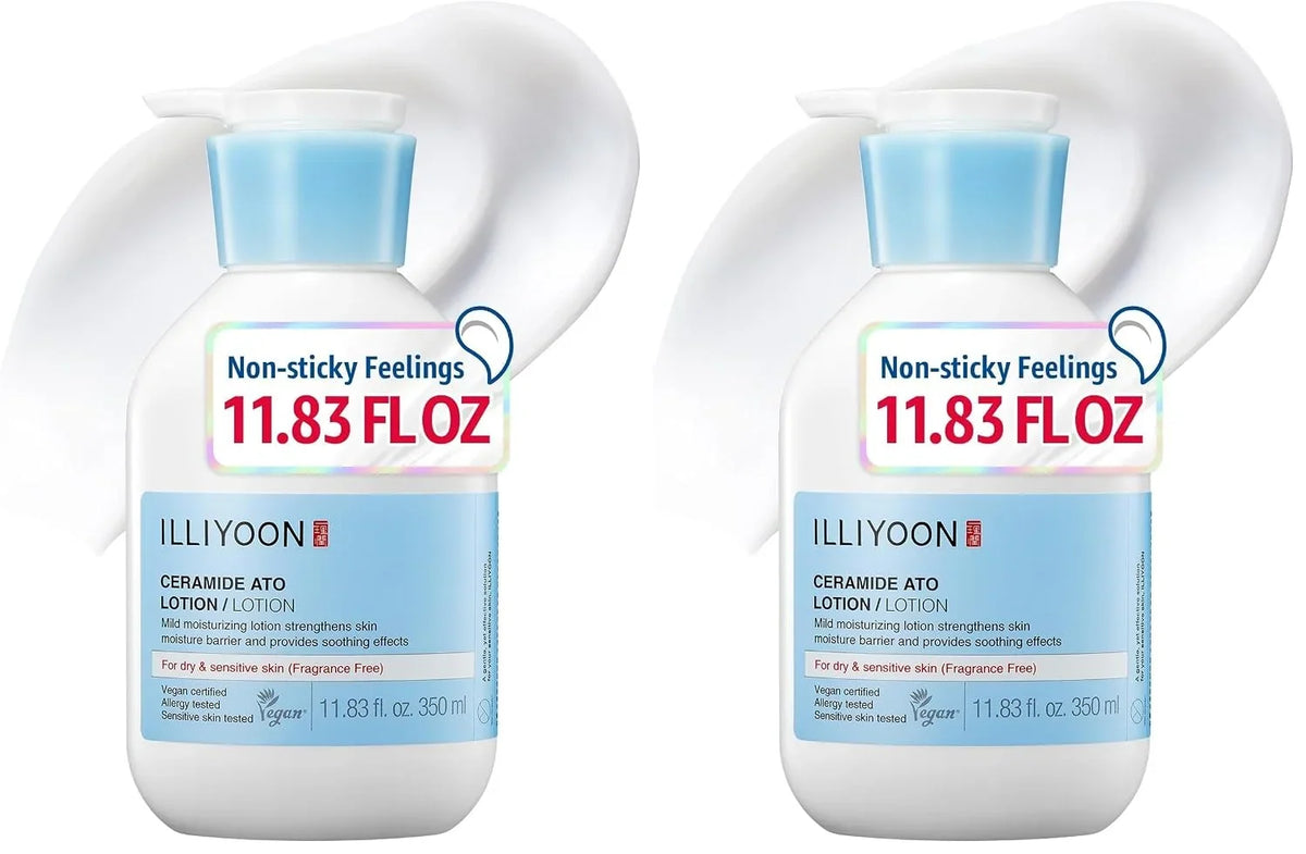 ILLIYOON Ceramide Ato Lotion 528ml(17.85oz) | Daily Moisturizing Lotion for All Skin Types | Deep Moisturizing and Soothing Effect | Korean Skin Care