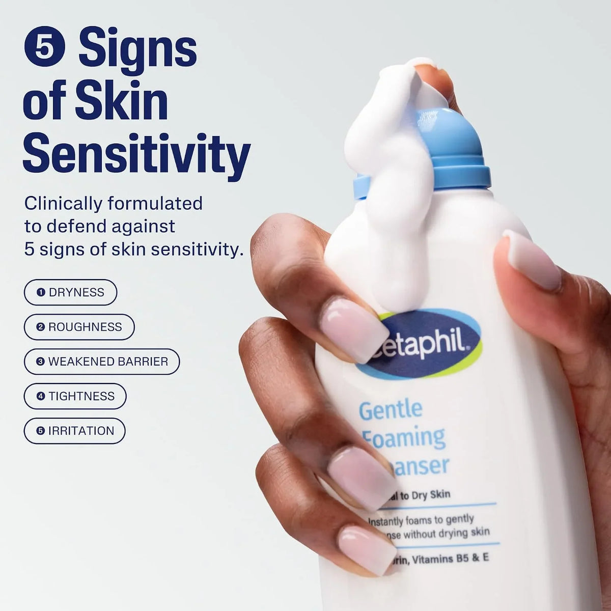 Cetaphil Oil Free Gentle Foaming Facial Cleanser, Sensitive Skin, 8oz