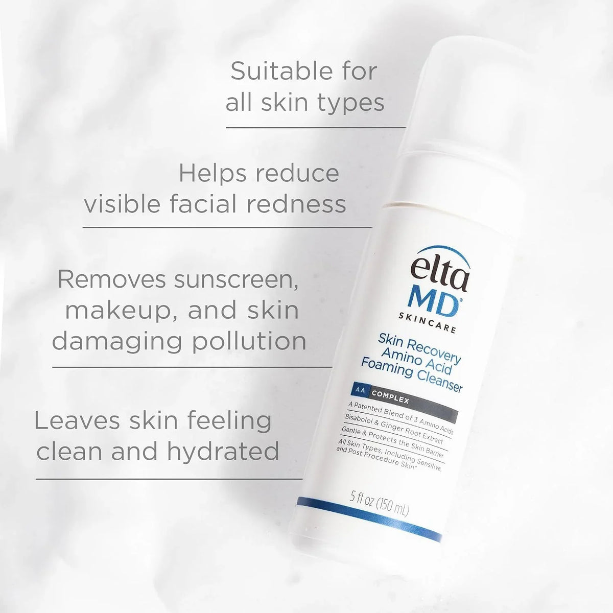 EltaMD Skin Recovery Amino Acid Foaming Face Wash, Fragrance-Free