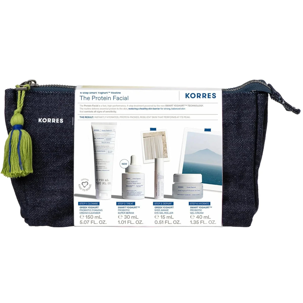 KORRES Greek Yoghurt Foaming Cream Cleanser, Deep Skin Cleansing 2.53 Fl Oz